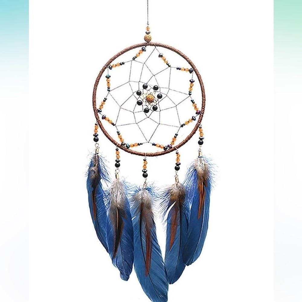 Blue Feather Dreamcatcher Wall Decor